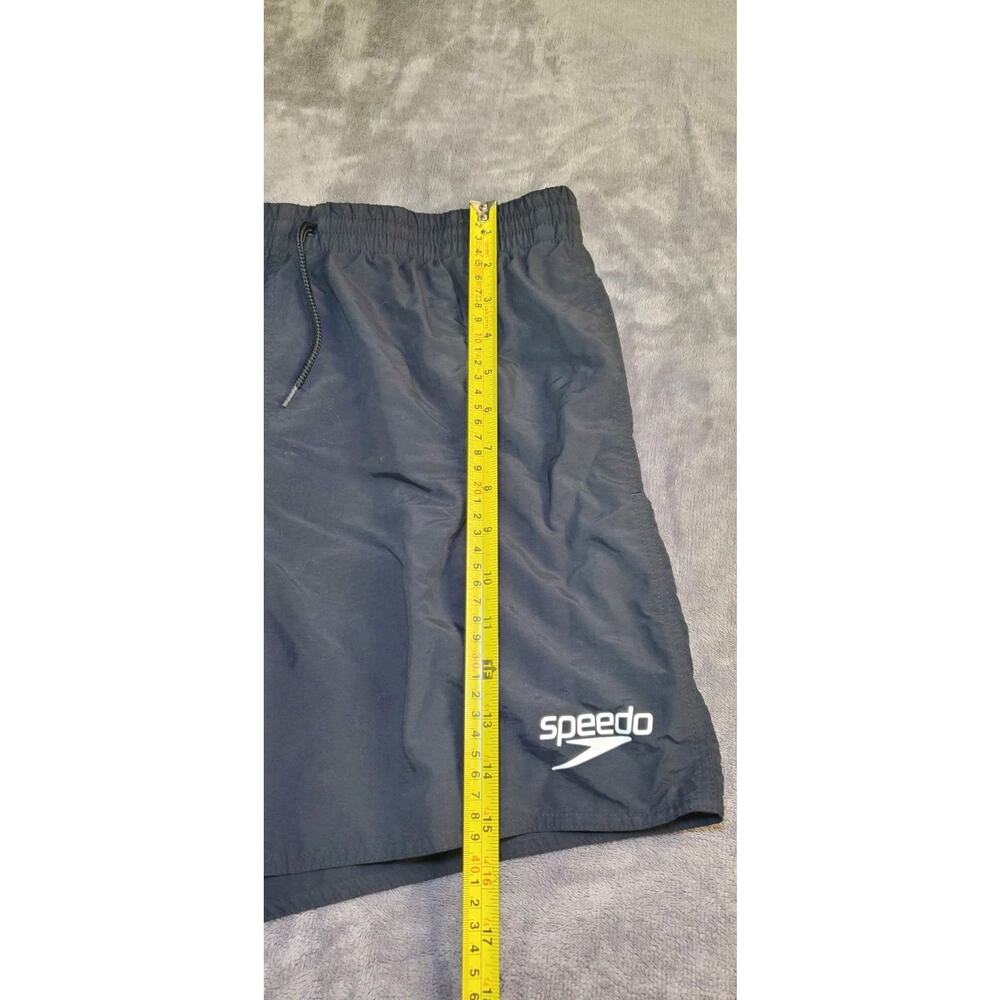 SPEEDO Swim Trunks Board Men's Sz L Shorts Mesh Liner Black Pockets C1-202 - Picture 2 of 10